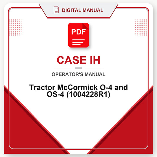 Case IH Tractor McCormick O-4 and OS-4 Operator's Manual (1004228R1)