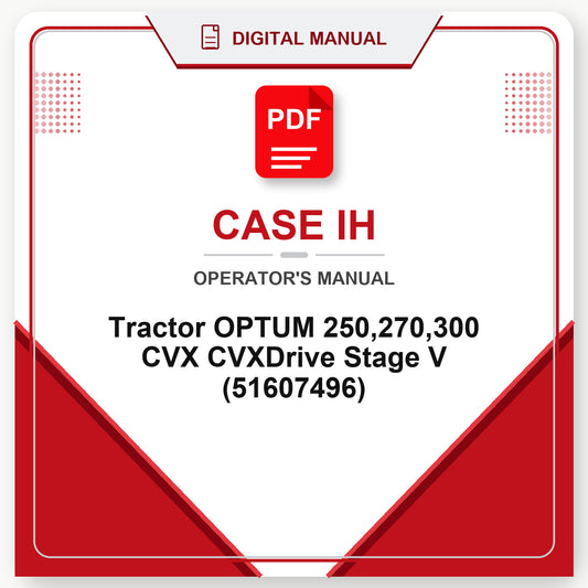 Case IH Tractor OPTUM 250,270,300 CVX CVXDrive Stage V Operator's Manual (51607496)