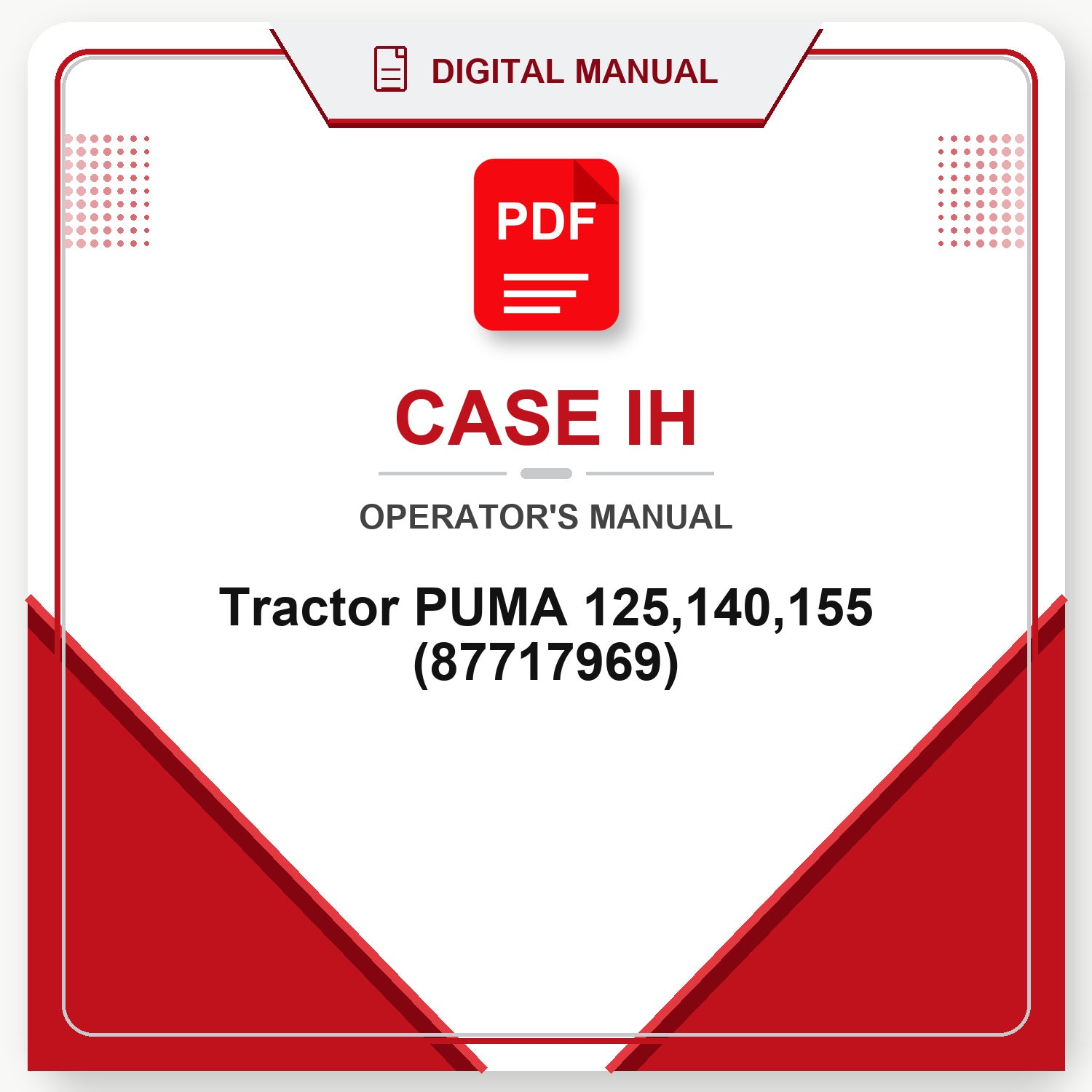 Case IH Tractor PUMA 125,140,155 Operator's Manual (87717969)
