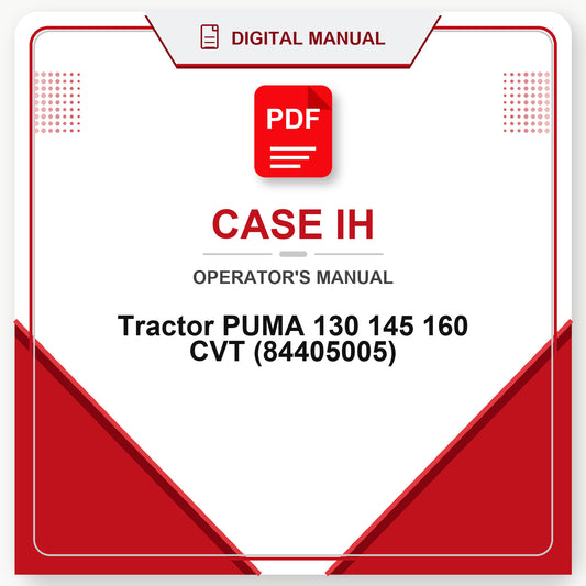 Case IH Tractor PUMA 130 145 160 CVT Operator's Manual (84405005)