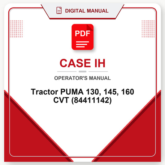 Case IH Tractor PUMA 130, 145, 160 CVT Operator's Manual (84411142)