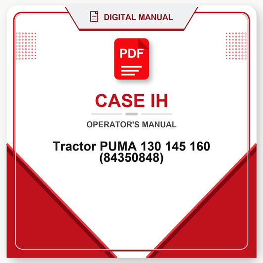 Case IH Tractor PUMA 130 145 160 Operator's Manual (84350848)