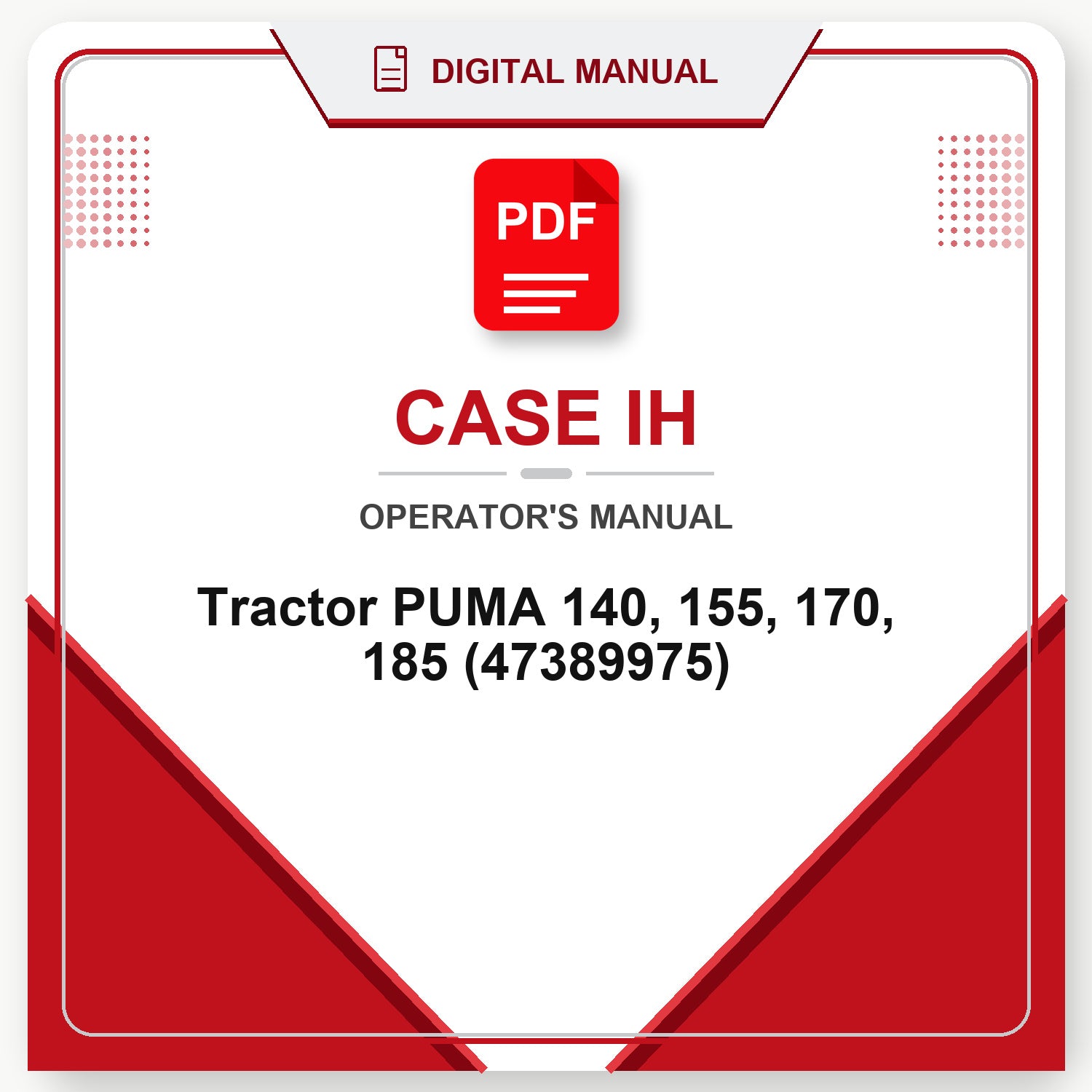 Case IH Tractor PUMA 140, 155, 170, 185 Operator's Manual (47389975)