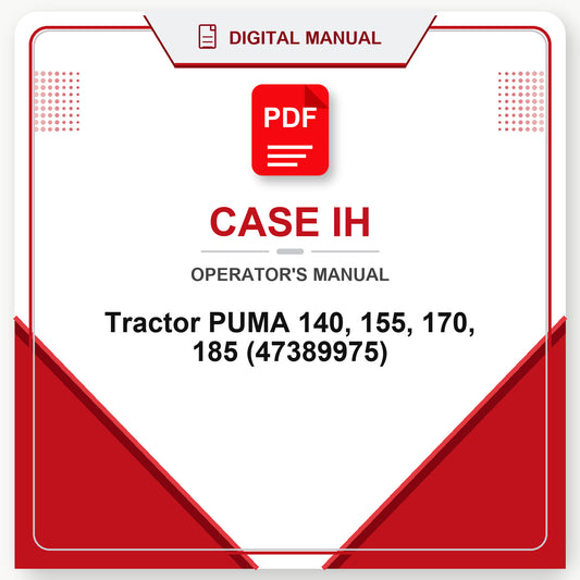 Case IH Tractor PUMA 140, 155, 170, 185 Operator's Manual (47389975)