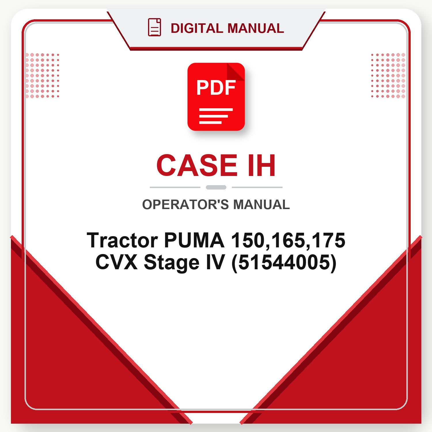 Case IH Tractor PUMA 150,165,175 CVX Stage IV Operator's Manual (51544005)