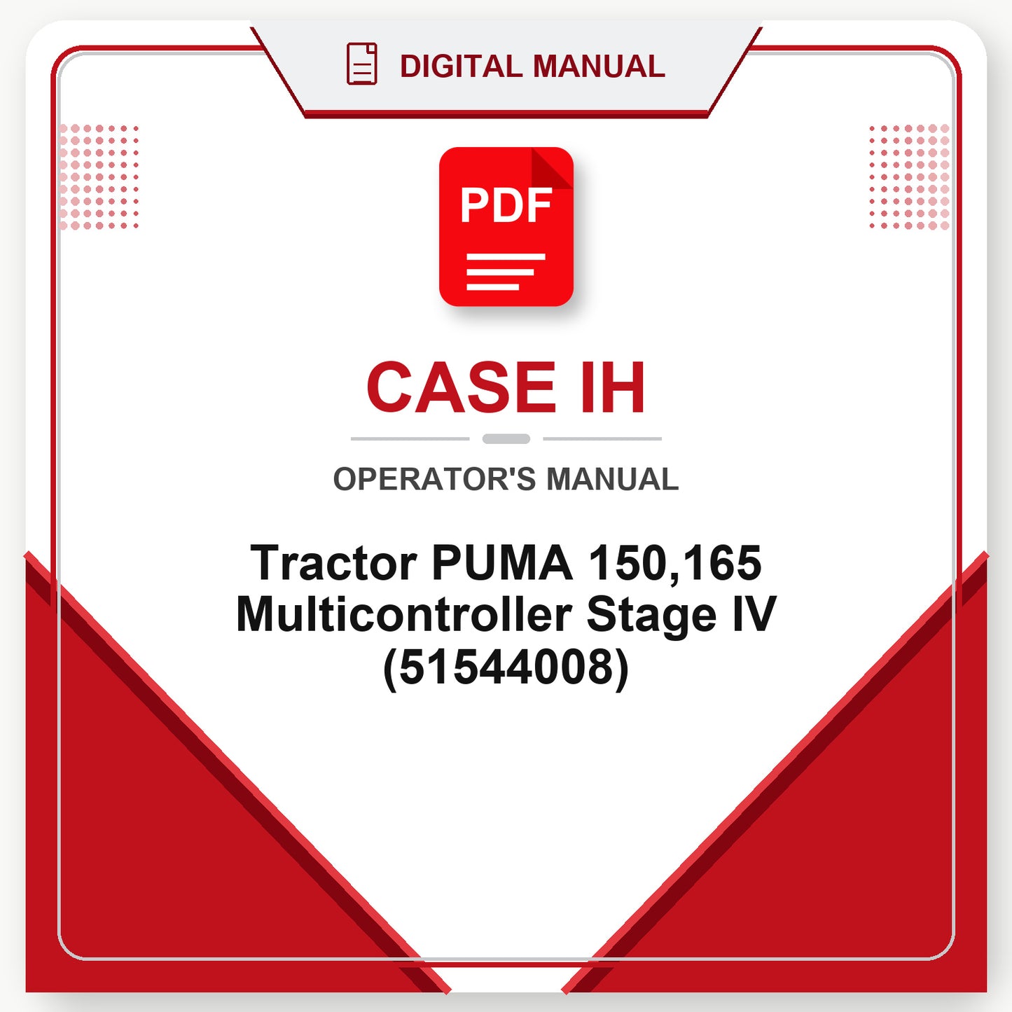 Case IH Tractor PUMA 150,165 Multicontroller Stage IV Operator's Manual (51544008)
