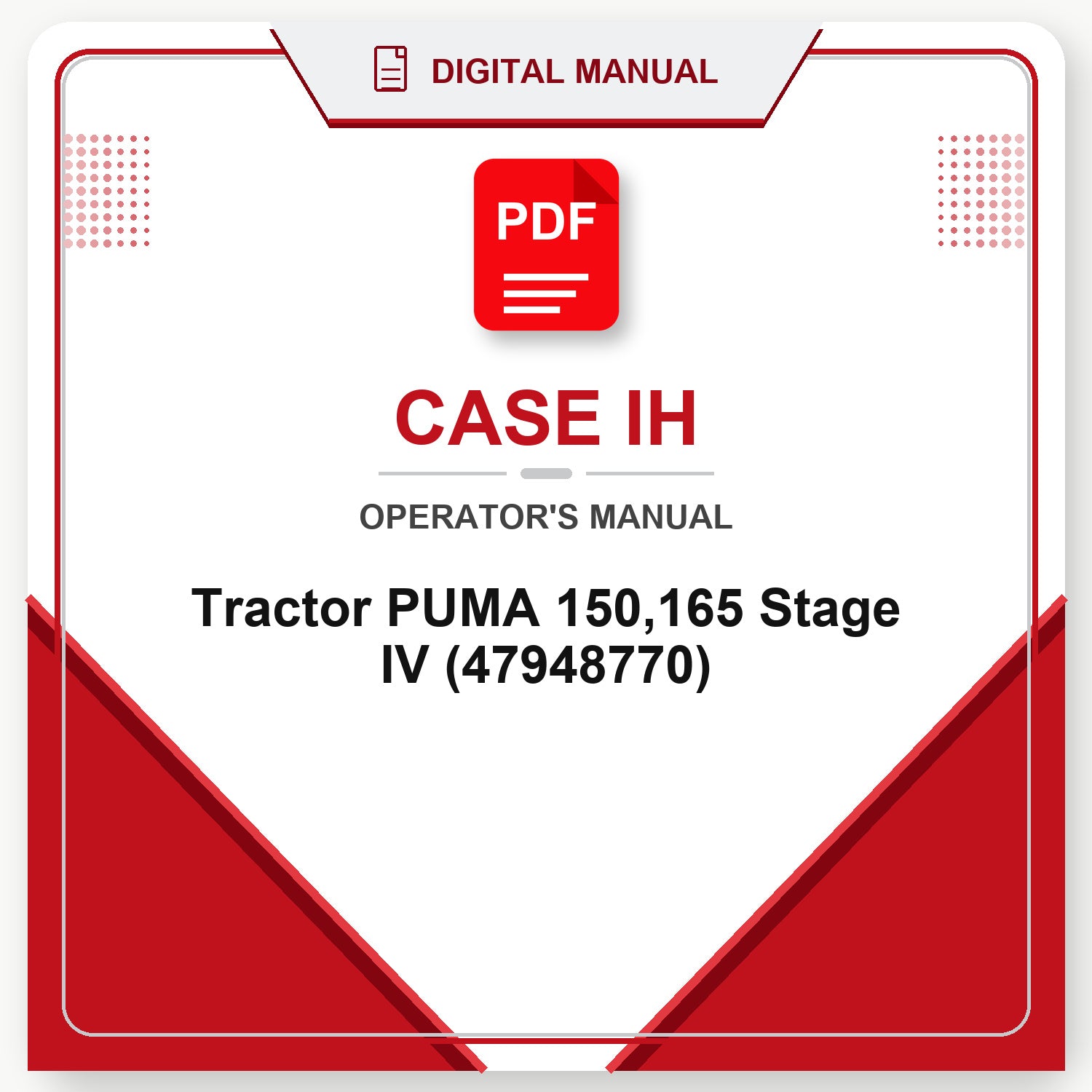 Case IH Tractor PUMA 150,165 Stage IV Operator's Manual (47948770)