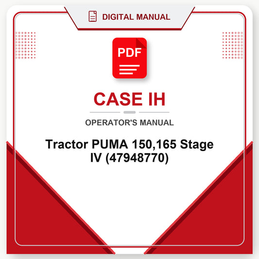 Case IH Tractor PUMA 150,165 Stage IV Operator's Manual (47948770)