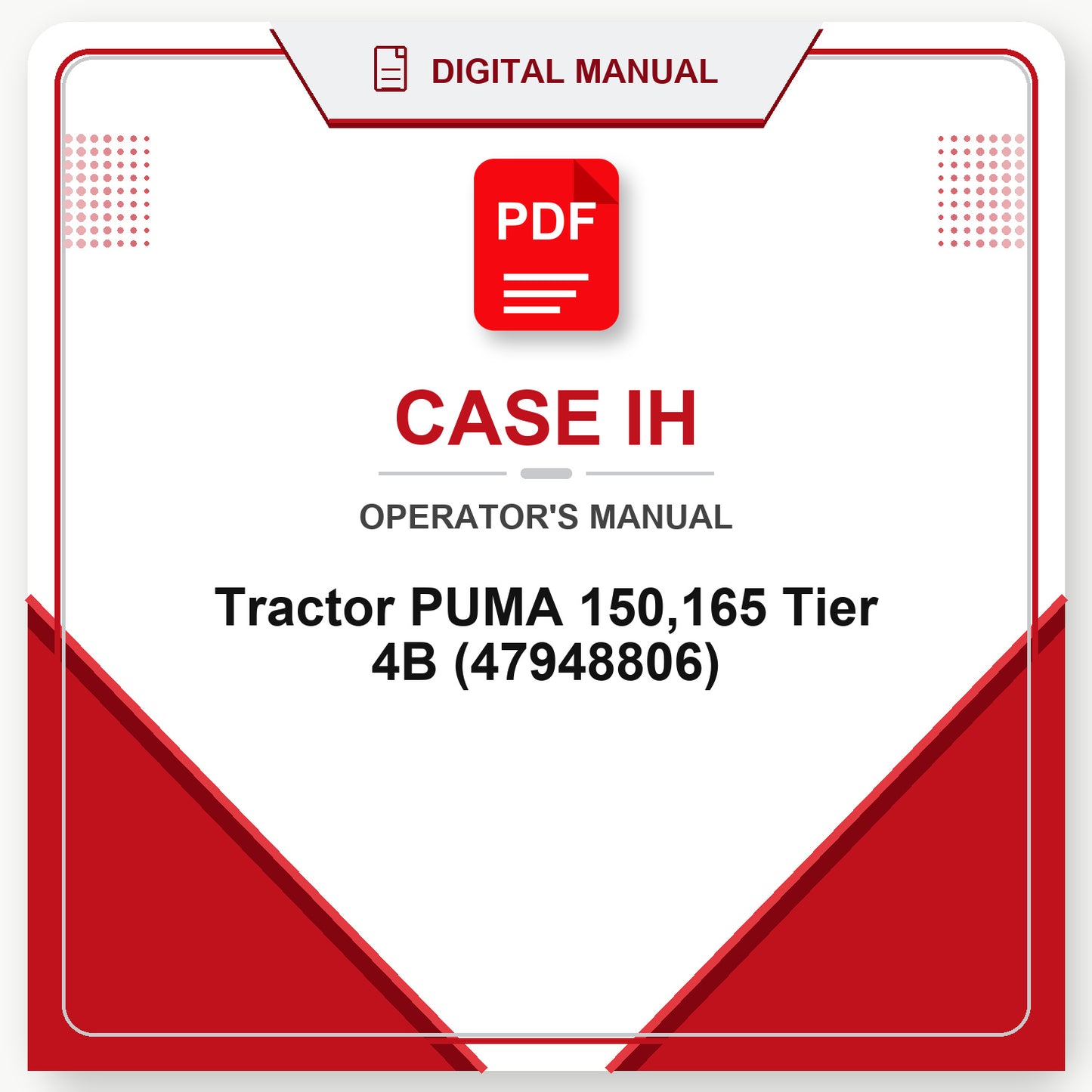 Case IH Tractor PUMA 150,165 Tier 4B Operator's Manual (47948806)
