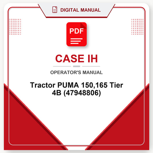 Case IH Tractor PUMA 150,165 Tier 4B Operator's Manual (47948806)