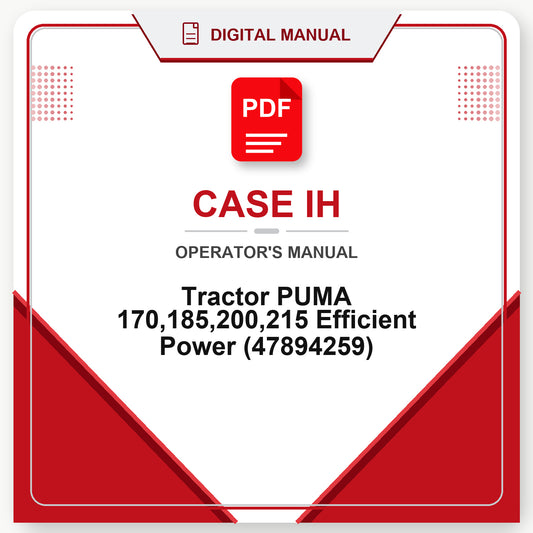 Case IH Tractor PUMA 170,185,200,215 Efficient Power Operator's Manual (47894259)