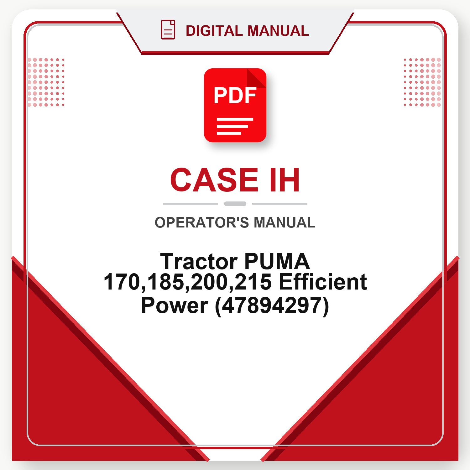 Case IH Tractor PUMA 170,185,200,215 Efficient Power Operator's Manual (47894297)