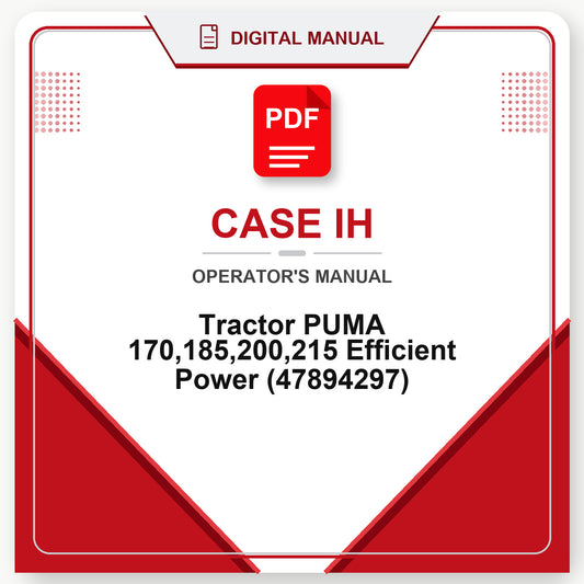 Case IH Tractor PUMA 170,185,200,215 Efficient Power Operator's Manual (47894297)