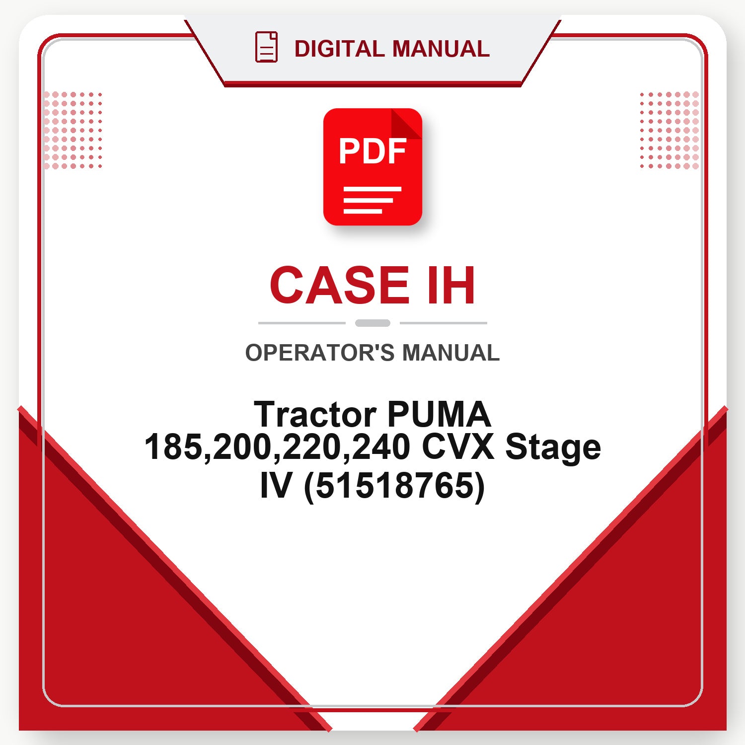 Case IH Tractor PUMA 185,200,220,240 CVX Stage IV Operator's Manual (51518765)