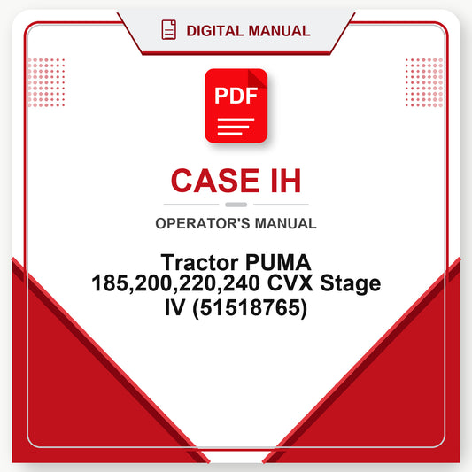 Case IH Tractor PUMA 185,200,220,240 CVX Stage IV Operator's Manual (51518765)