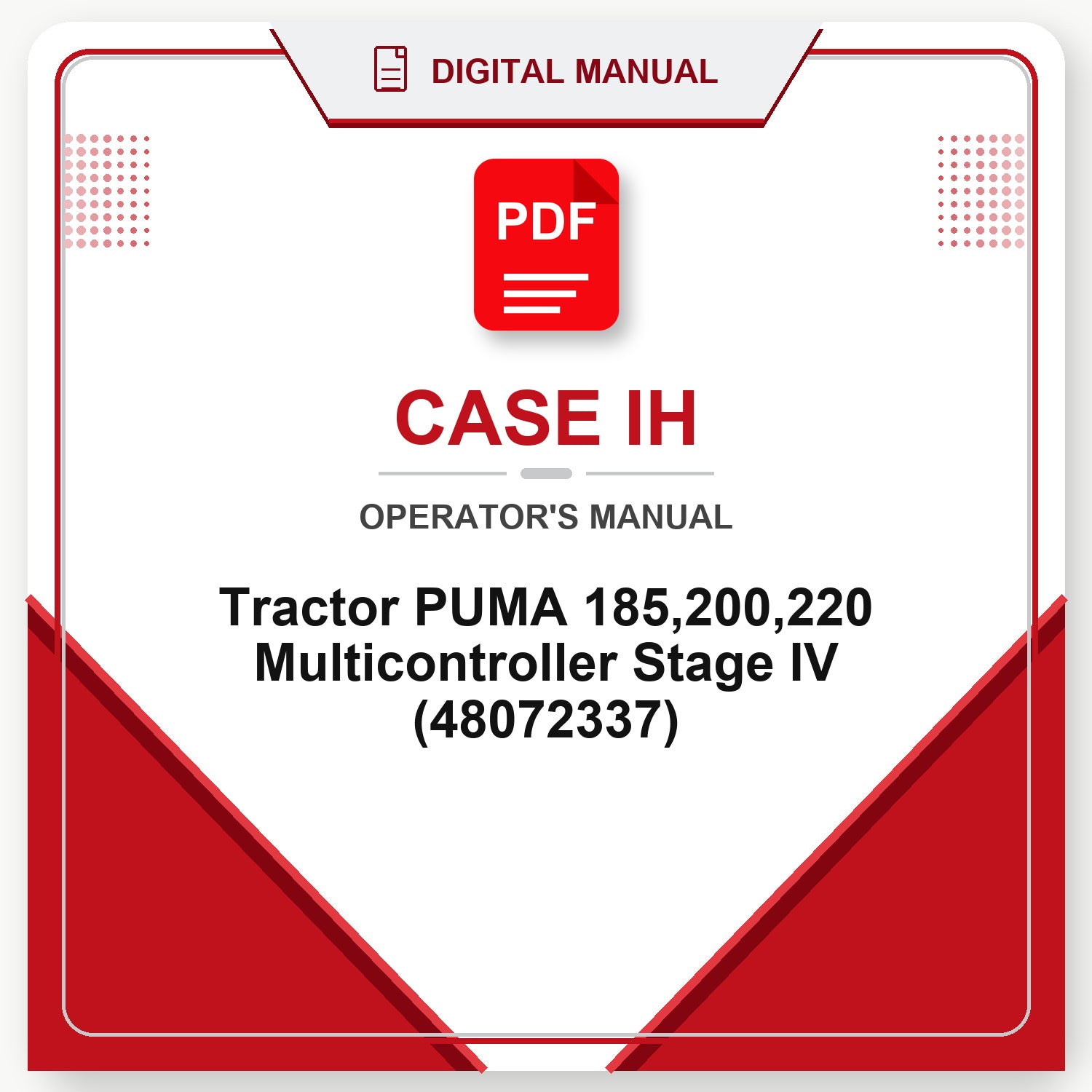 Case IH Tractor PUMA 185,200,220 Multicontroller Stage IV Operator's Manual (48072337)