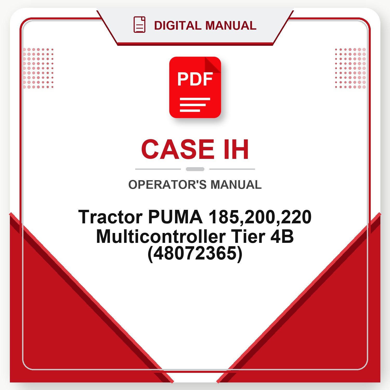 Case IH Tractor PUMA 185,200,220 Multicontroller Tier 4B Operator's Manual (48072365)