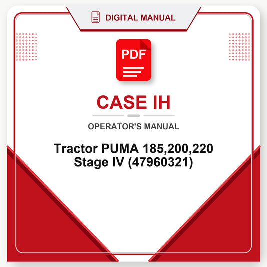 Case IH Tractor PUMA 185,200,220 Stage IV Operator's Manual (47960321)