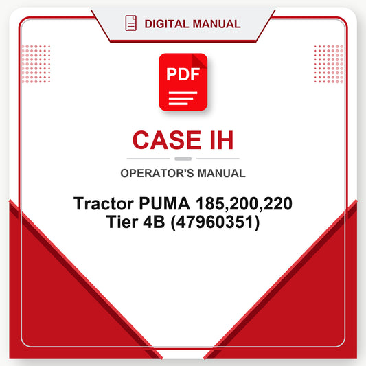Case IH Tractor PUMA 185,200,220 Tier 4B Operator's Manual (47960351)