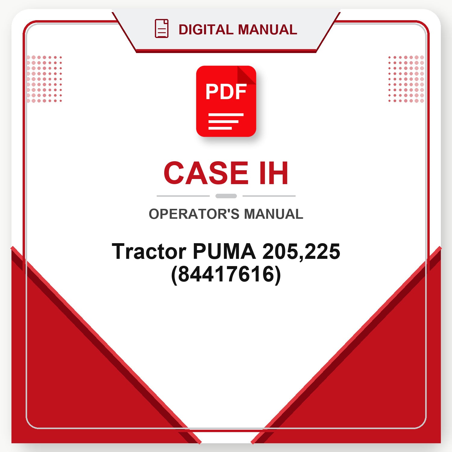 Case IH Tractor PUMA 205,225 Operator's Manual (84417616)