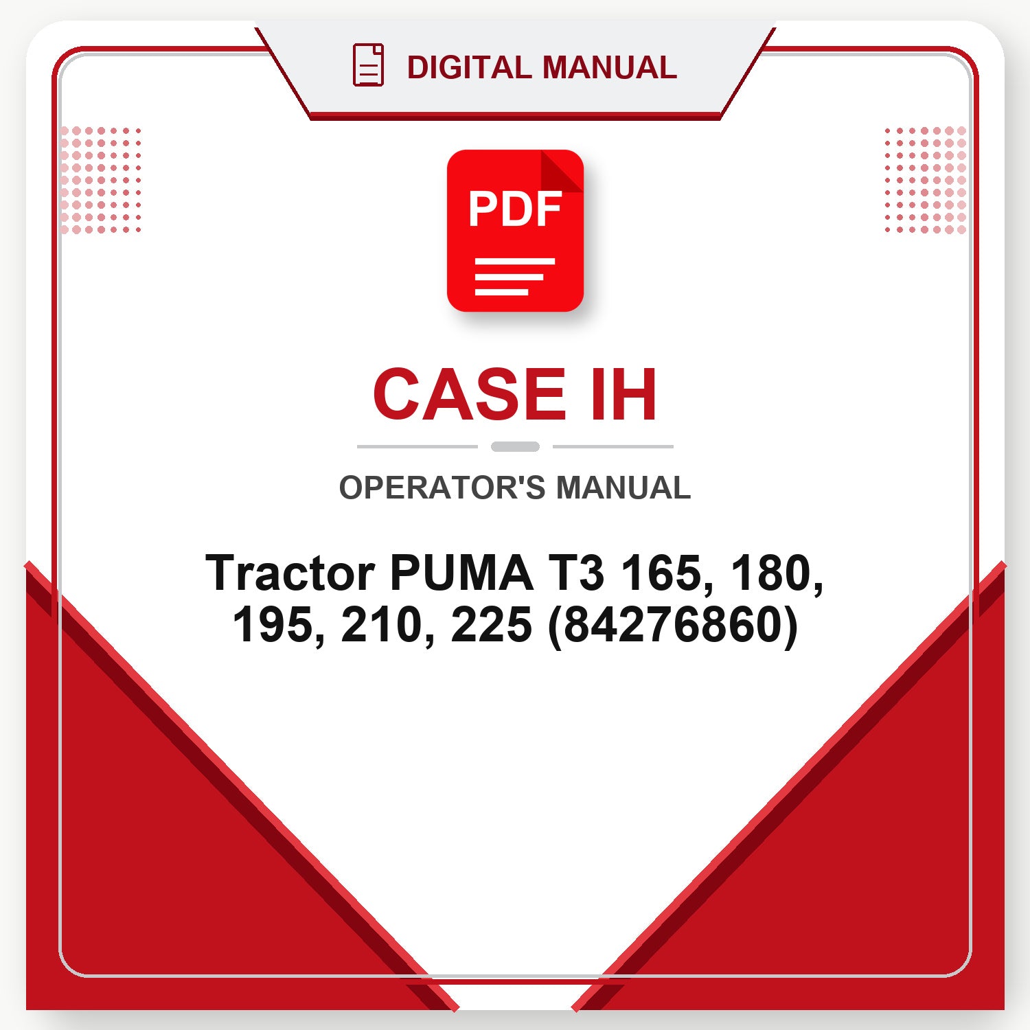 Case IH Tractor PUMA T3 165, 180, 195, 210, 225 Operator's Manual (84276860)