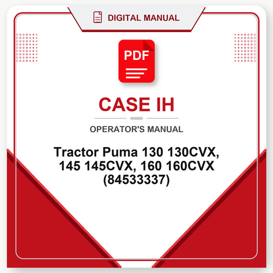 Case IH Tractor Puma 130 130CVX, 145 145CVX, 160 160CVX Operator's Manual (84533337)