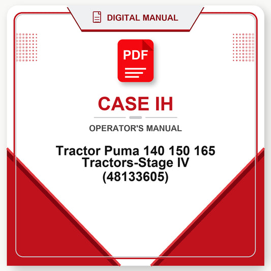 Case IH Tractor Puma 140 150 165 Tractors-Stage IV Operator's Manual (48133605)
