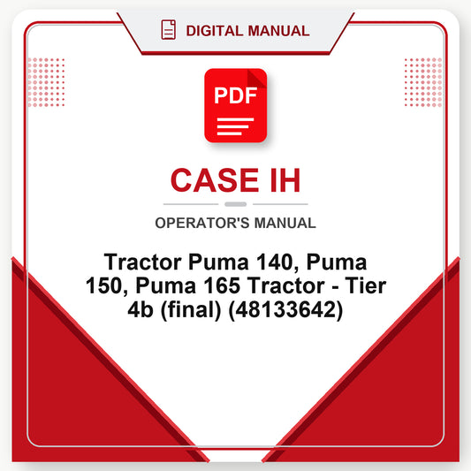 Case IH Tractor Puma 140, Puma 150, Puma 165 Tractor - Tier 4b (final) Operator's Manual (48133642)