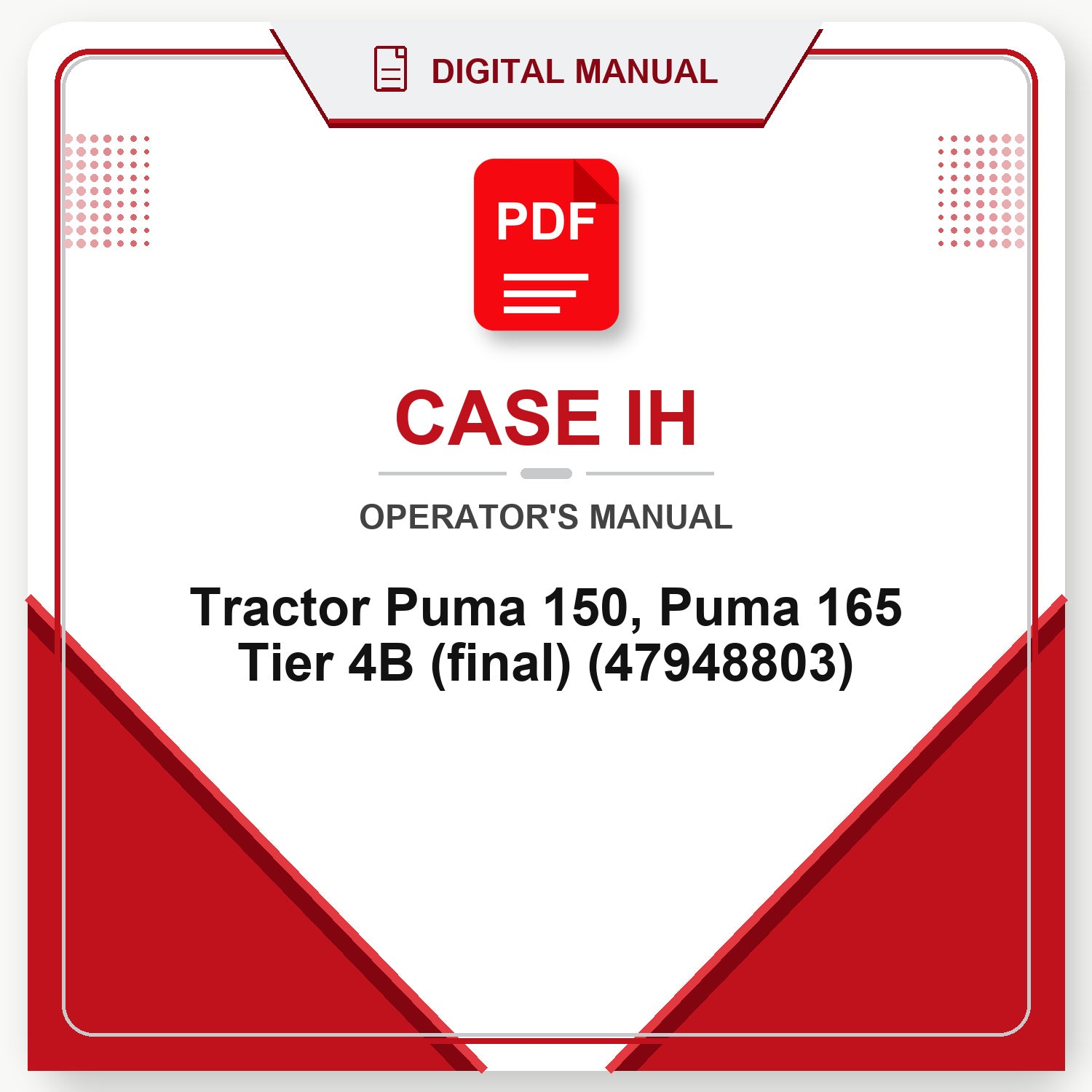 Case IH Tractor Puma 150, Puma 165 Tier 4B (final) Operator's Manual (47948803)