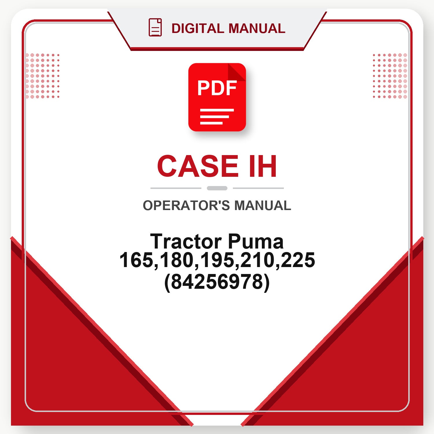 Case IH Tractor Puma 165,180,195,210,225 Operator's Manual (84256978)