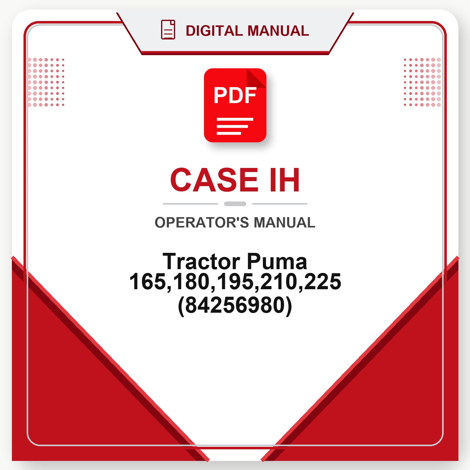 Case IH Tractor Puma 165,180,195,210,225 Operator's Manual (84256980)