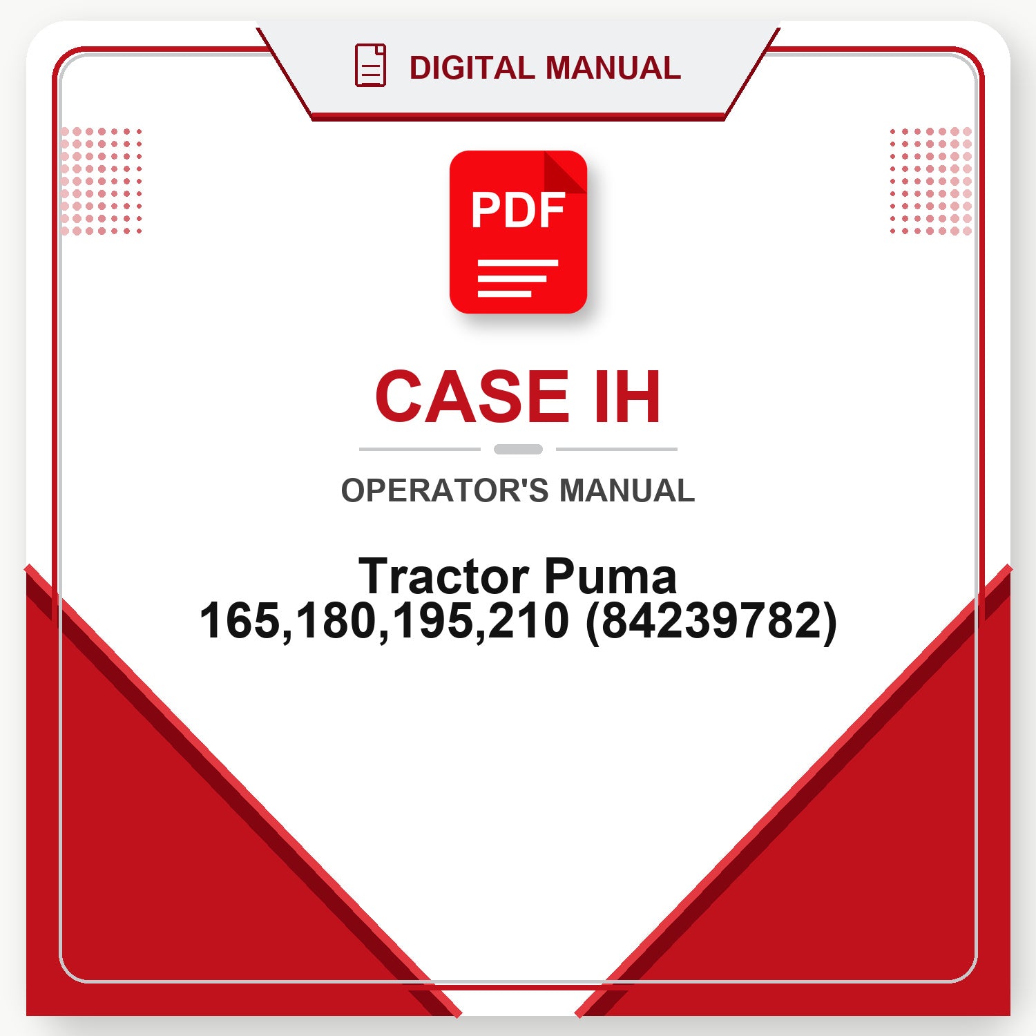 Case IH Tractor Puma 165,180,195,210 Operator's Manual (84239782)