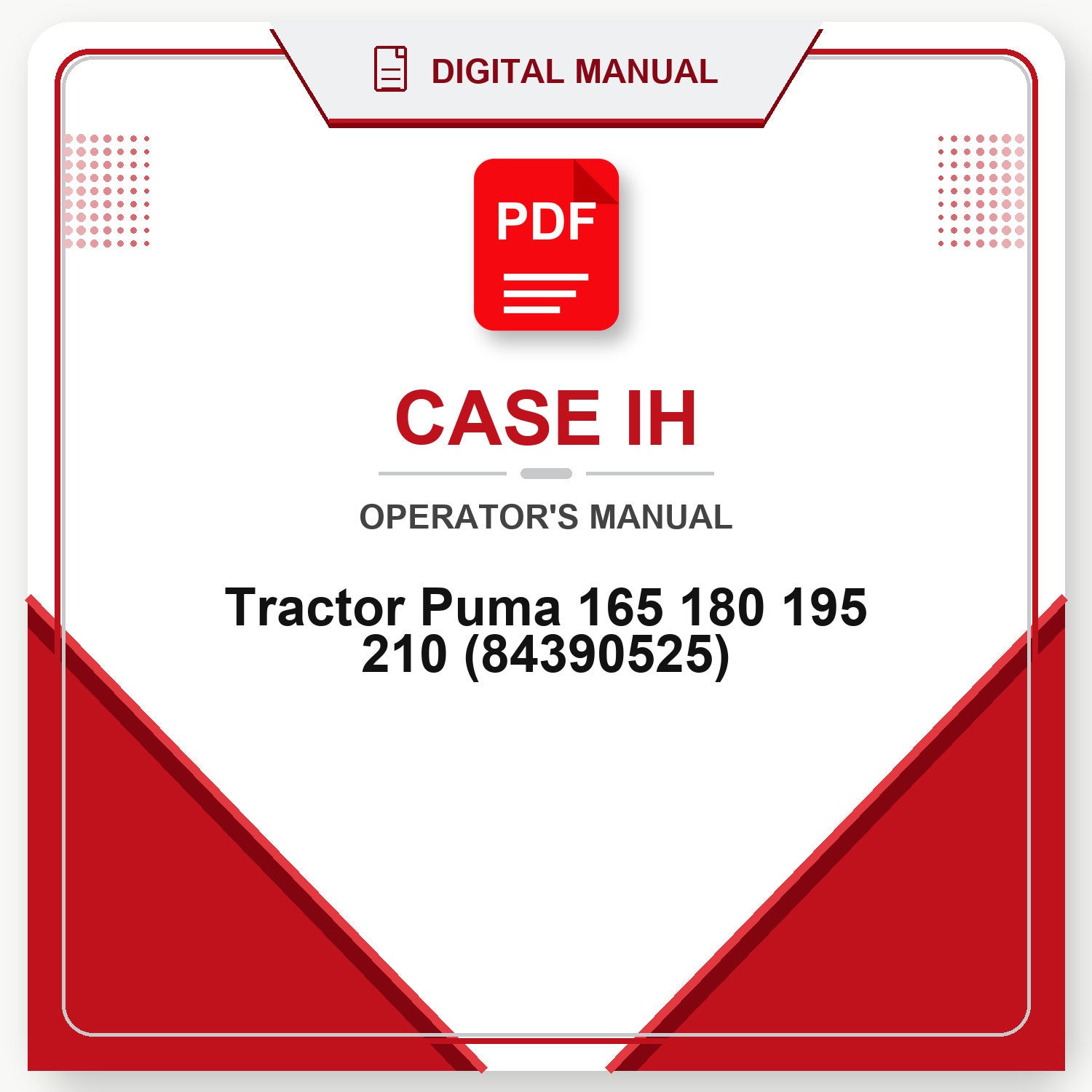 Case IH Tractor Puma 165 180 195 210 Operator's Manual (84390525)