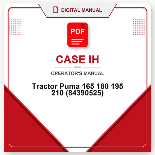 Case IH Tractor Puma 165 180 195 210 Operator's Manual (84390525)
