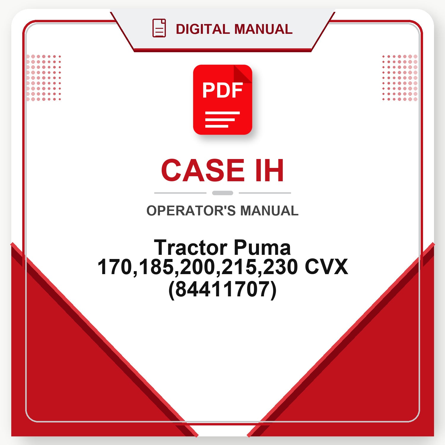 Case IH Tractor Puma 170,185,200,215,230 CVX Operator's Manual (84411707)