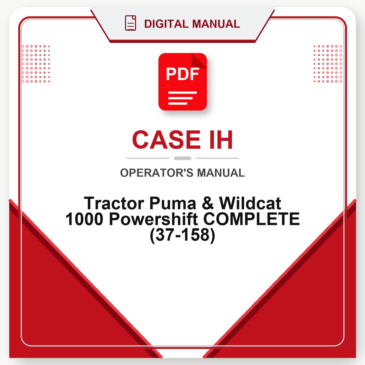 Case IH Tractor Puma & Wildcat 1000 Powershift COMPLETE Operator's Manual (37-158)