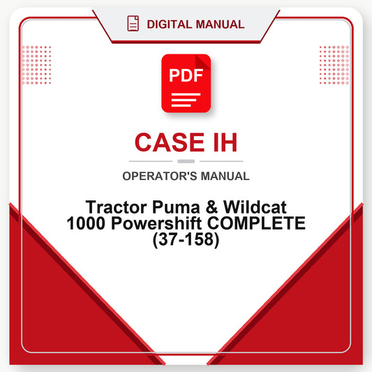 Case IH Tractor Puma & Wildcat 1000 Powershift COMPLETE Operator's Manual (37-158)