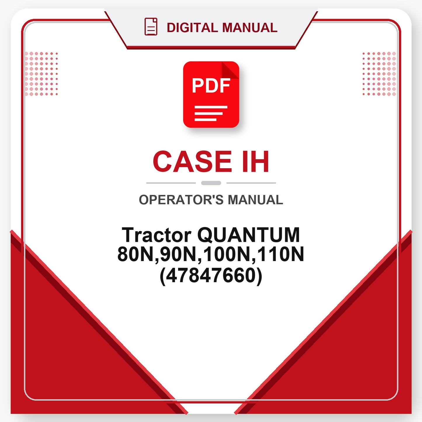 Case IH Tractor QUANTUM 80N,90N,100N,110N Operator's Manual (47847660)