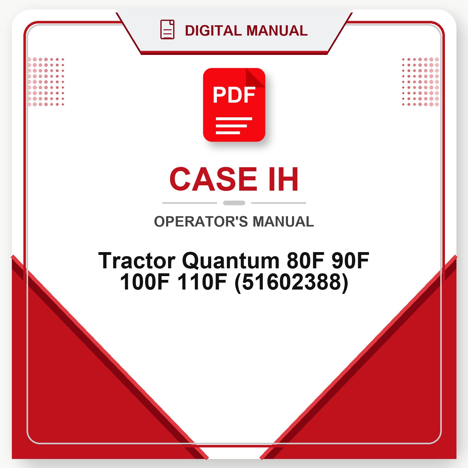 Case IH Tractor Quantum 80F 90F 100F 110F Operator's Manual (51602388)