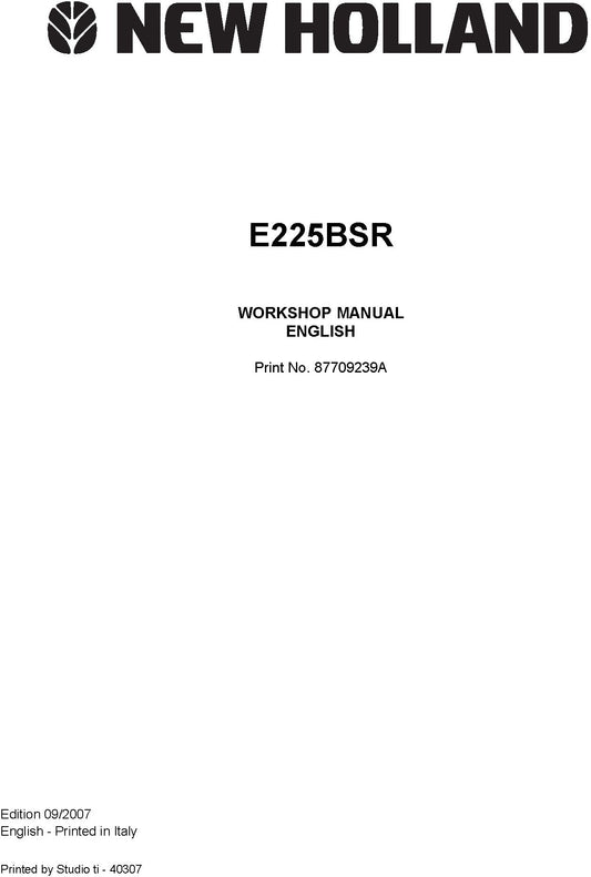 New Holland E225BSR Service Repair Manual 87709239