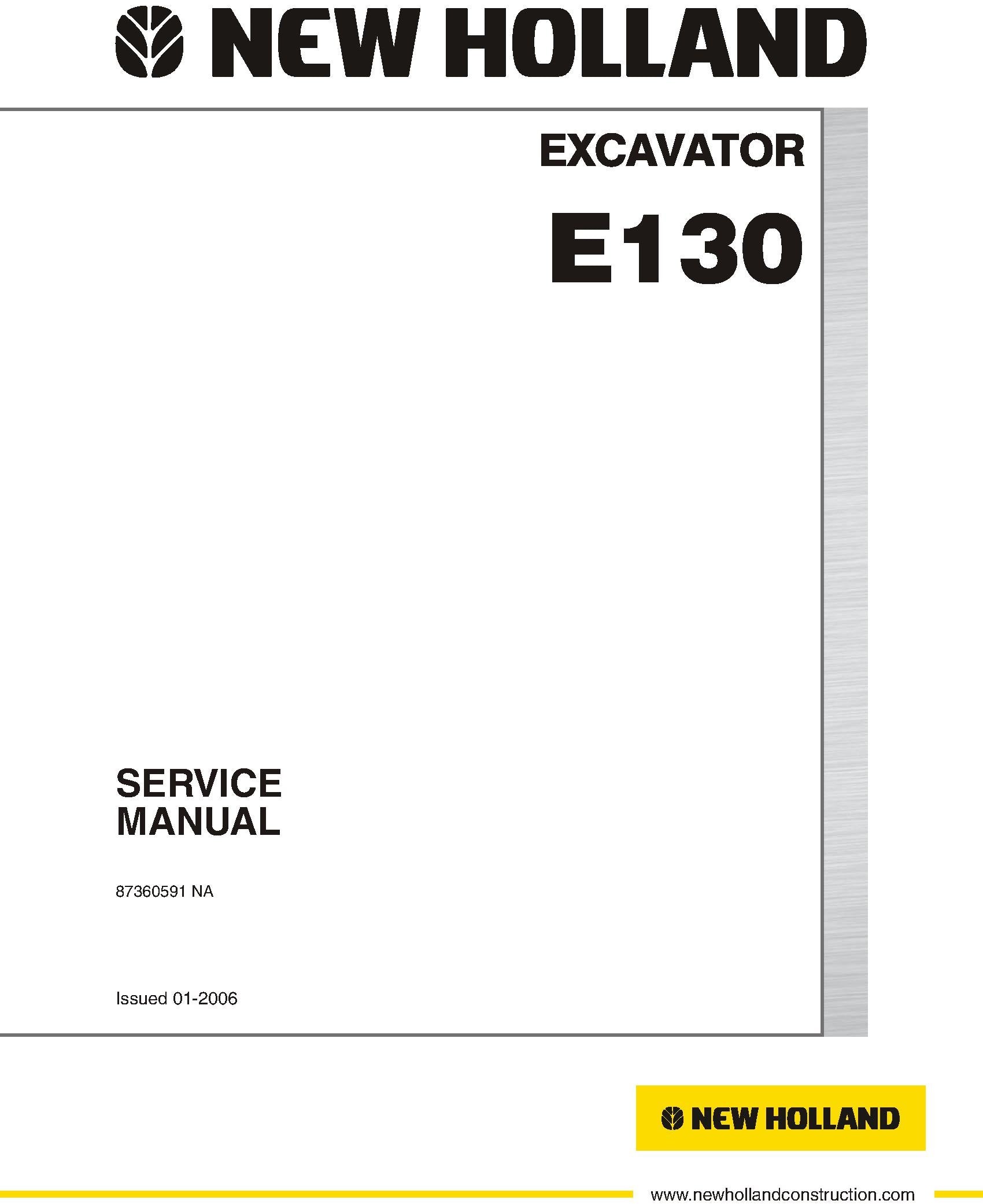 New Holland E45B SR E50B SR E55B Mini Excavators Service Repair Manual 87360591