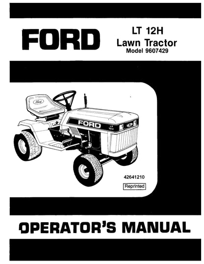 Ford 12H Lawn Tractor Hydro 1988 Operator's Manual (42641210)