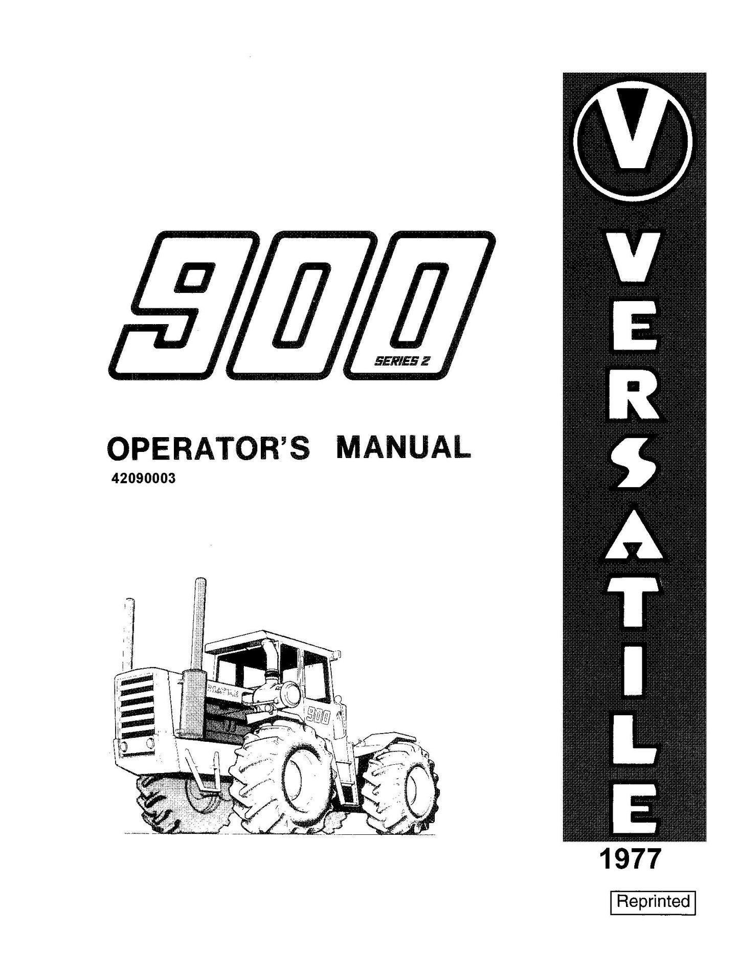 Ford Versatile 4WD 900 Series Tractor Operator's Manual (42090003)