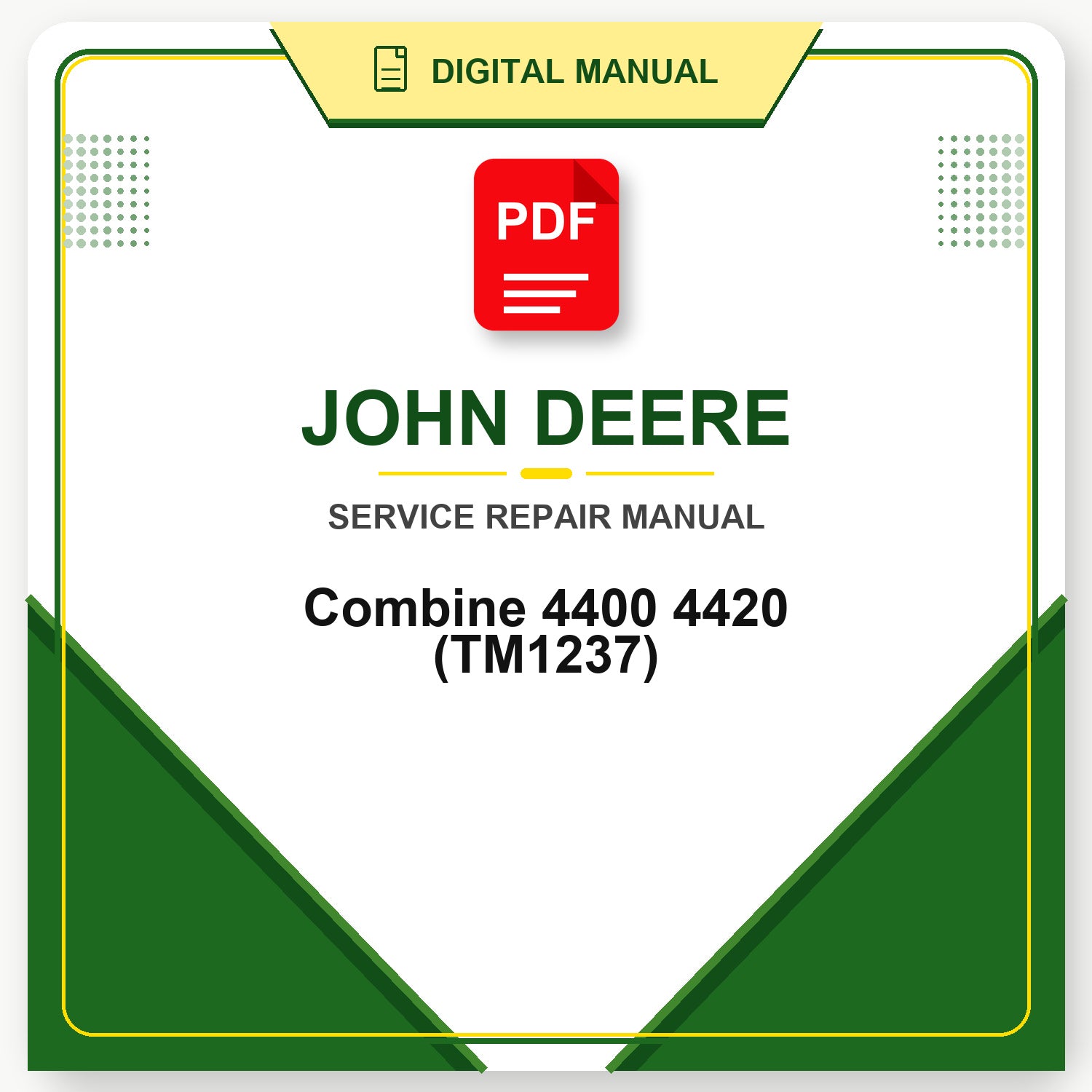 John Deere Combine 4400 4420 Technical Manual (TM1237)