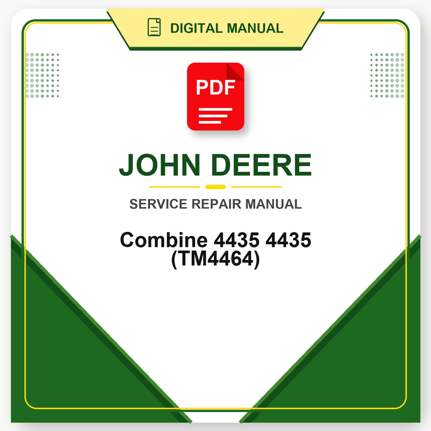 John Deere Combine 4435 4435 Technical Manual (TM4464)