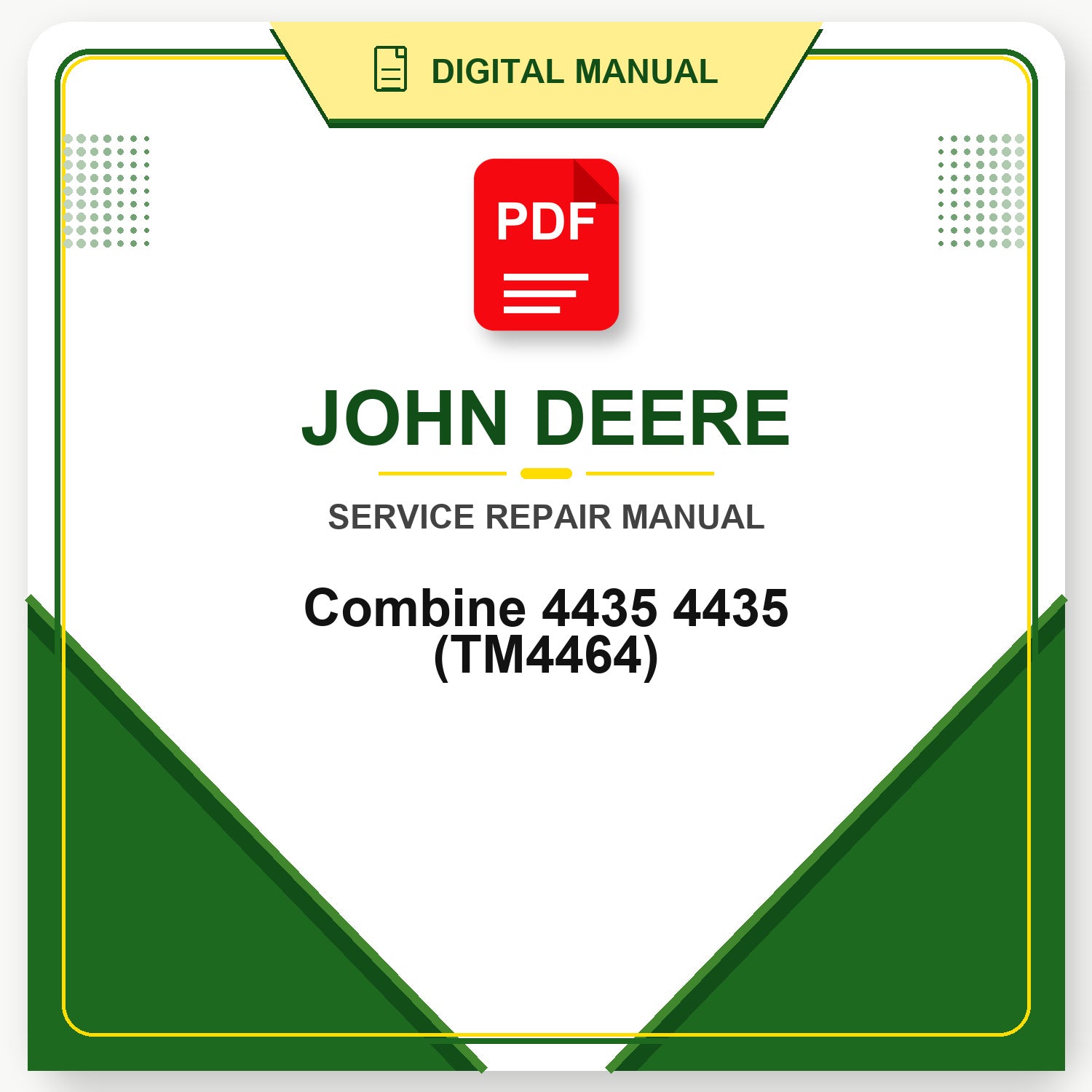 John Deere Combine 4435 4435 Technical Manual (TM4464)