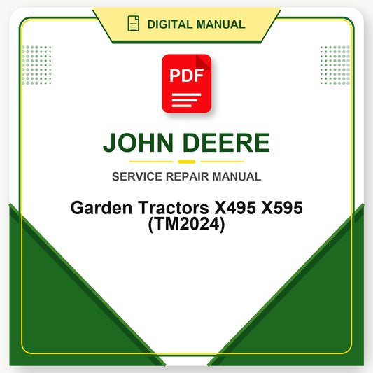 John Deere Garden Tractors X495 X595 Technical Manual (TM2024)