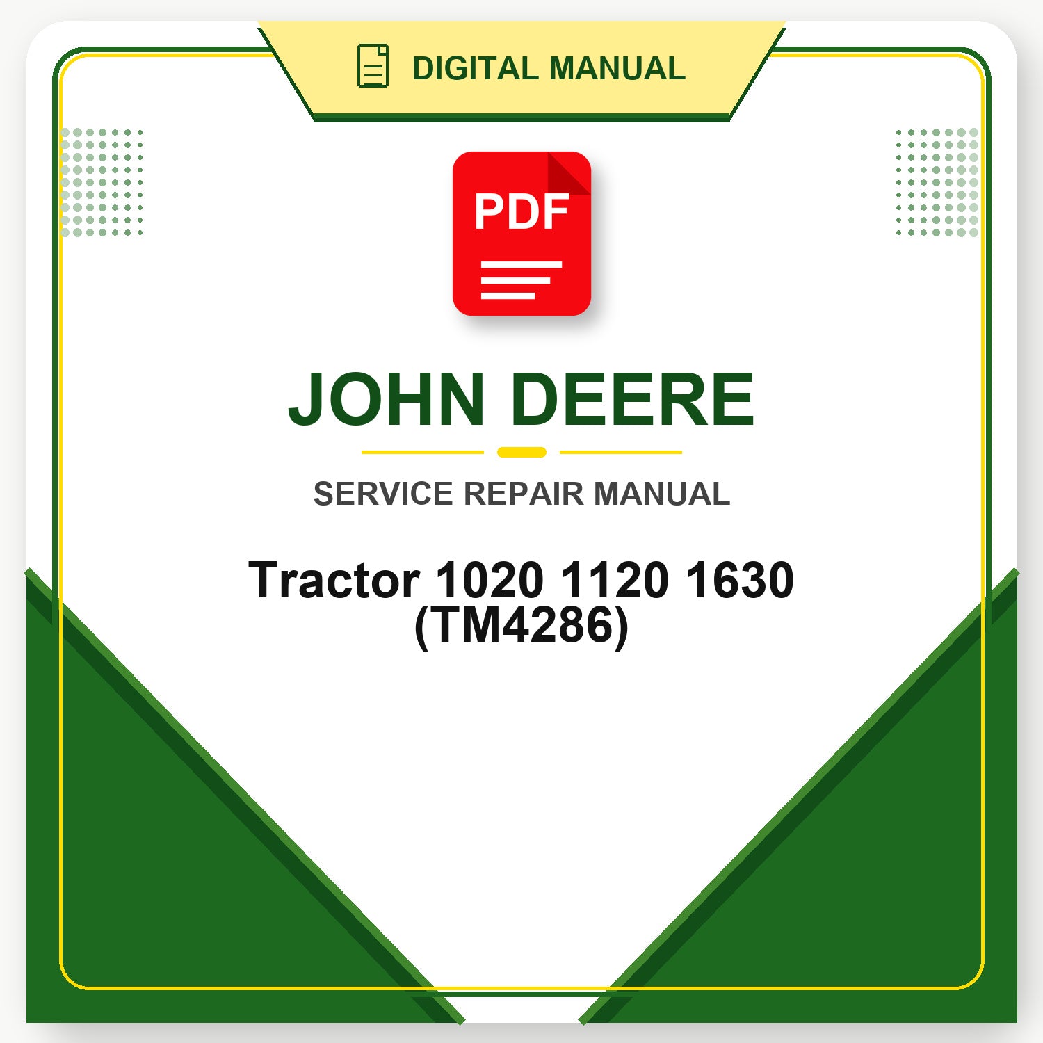 John Deere Tractor 1020 1120 1630 Technical Manual (TM4286)