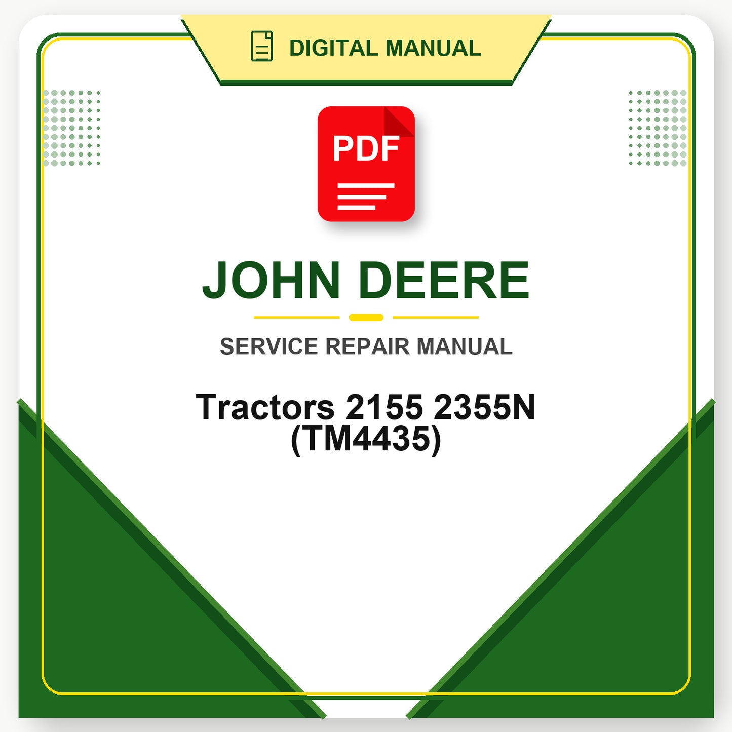 John Deere Tractors 2155 2355N Technical Manual (TM4435)