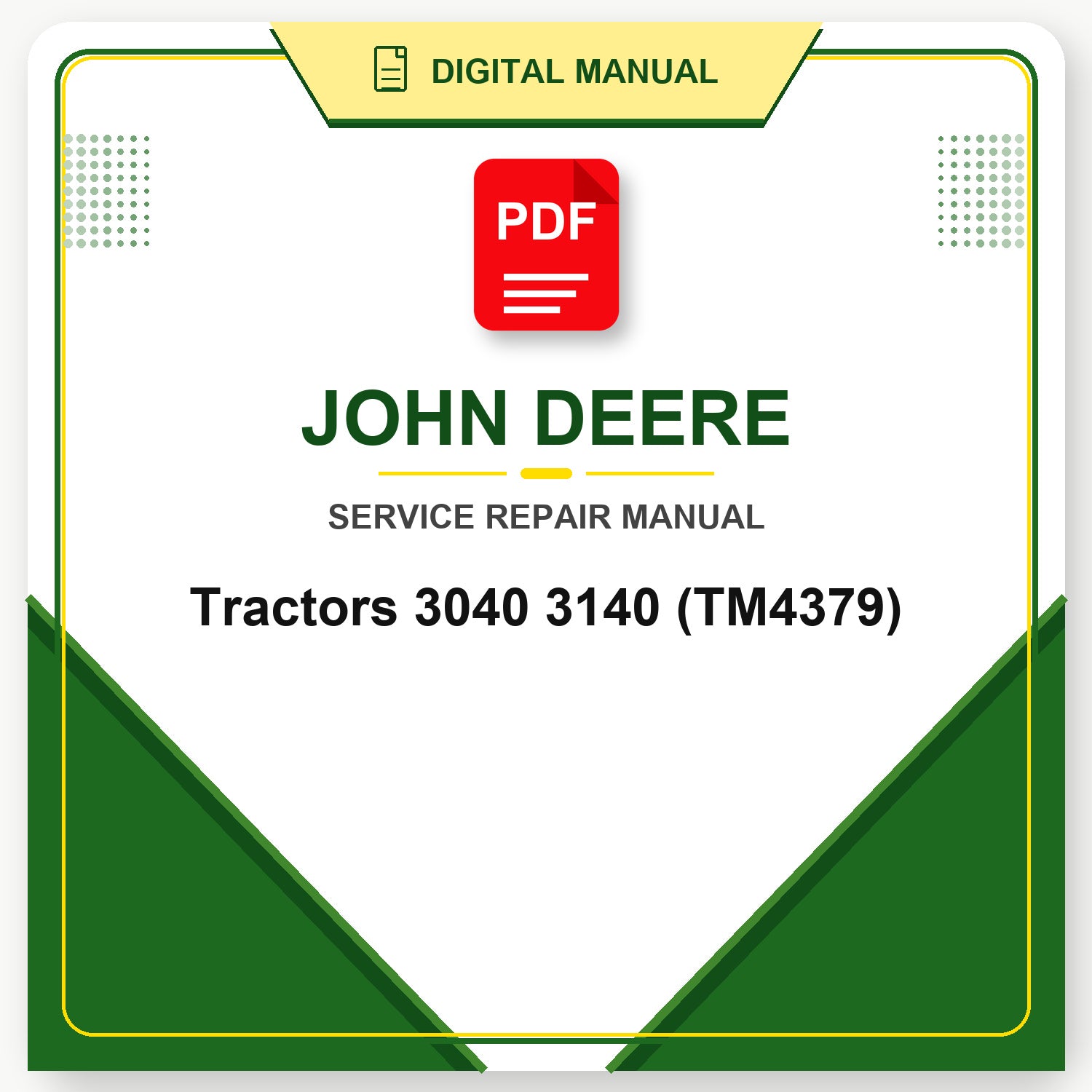 John Deere Tractors 3040 3140 Technical Manual (TM4379)